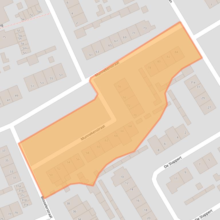 Kaart van postcodegebied 5711BJ.