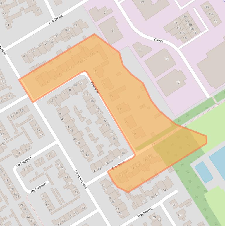 Kaart van postcodegebied 5711BK.