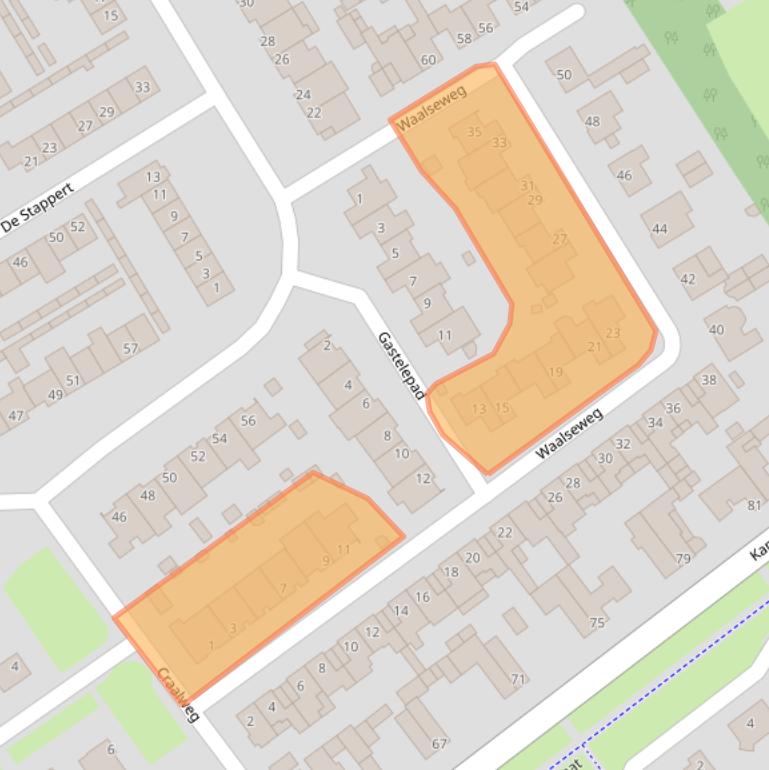 Kaart van postcodegebied 5711BM.