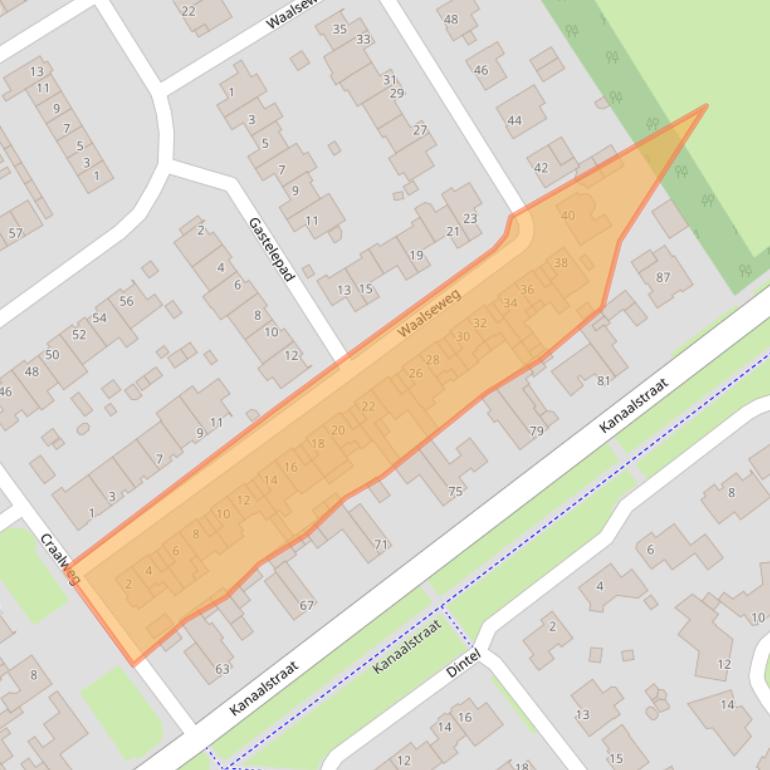 Kaart van postcodegebied 5711BN.