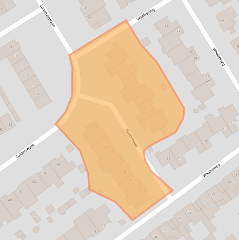 Kaart van postcodegebied 5711BS.