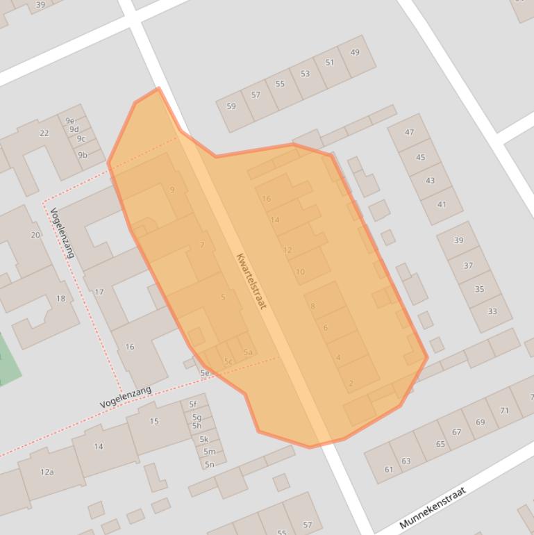Kaart van postcodegebied 5711CA.