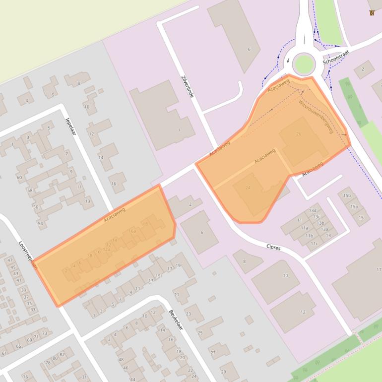 Kaart van postcodegebied 5711CM.