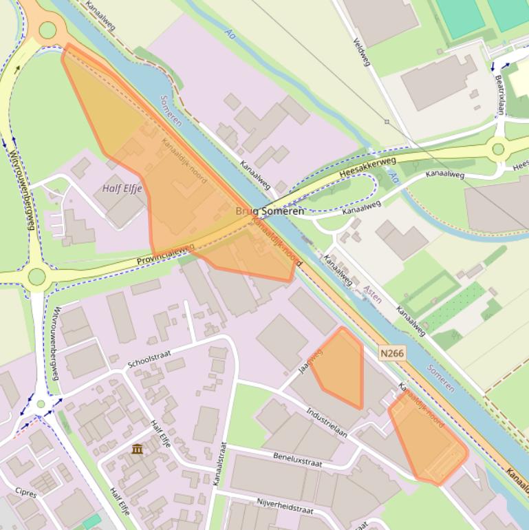 Kaart van postcodegebied 5711CS.