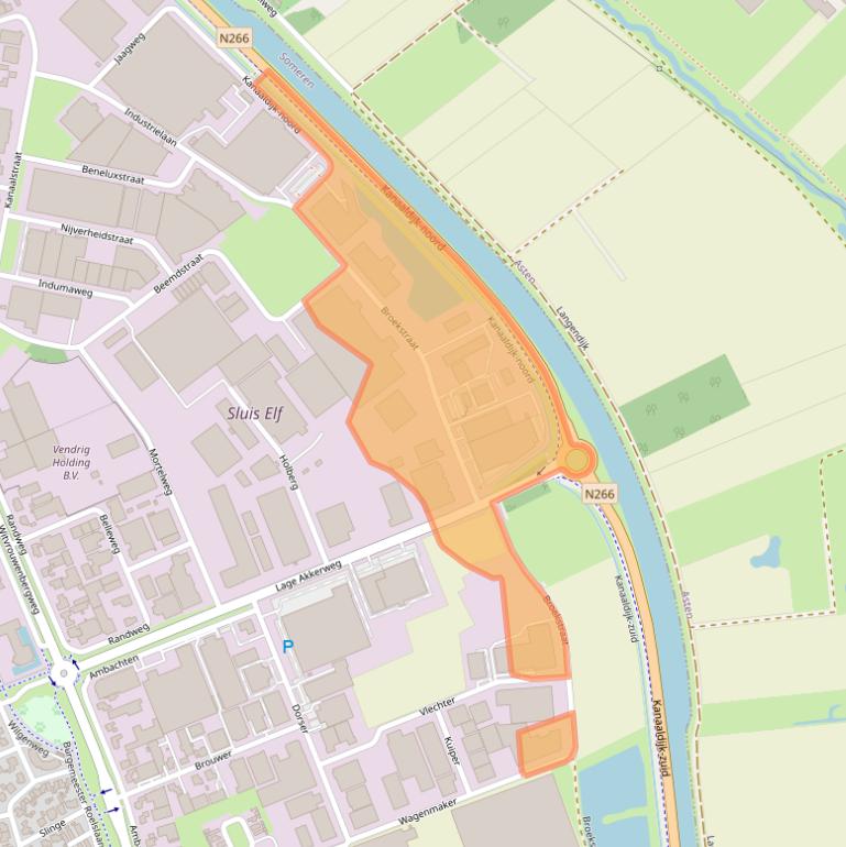 Kaart van postcodegebied 5711CT.