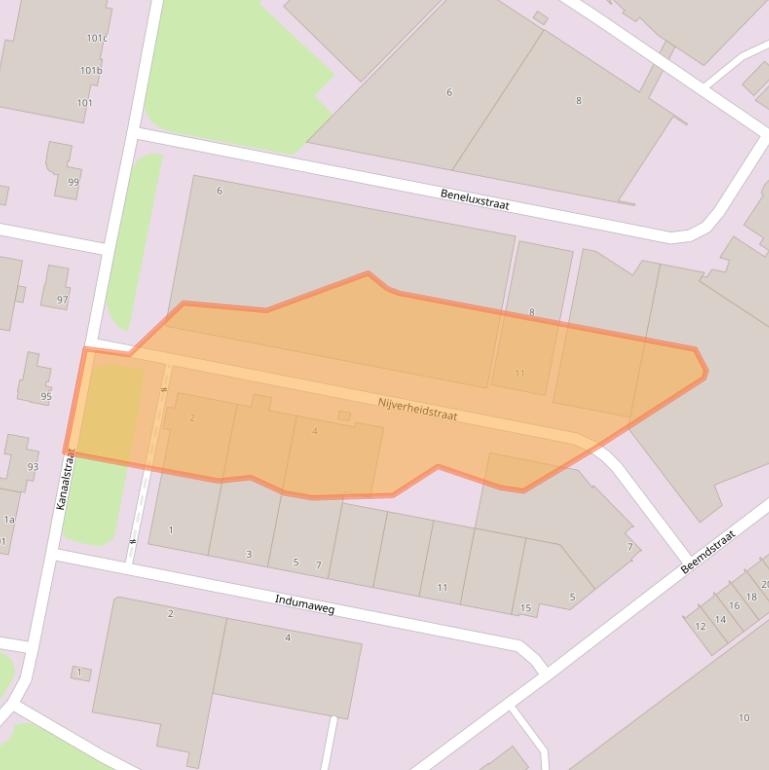 Kaart van postcodegebied 5711CZ.