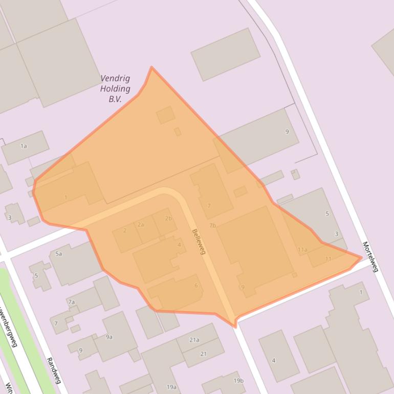 Kaart van postcodegebied 5711DH.