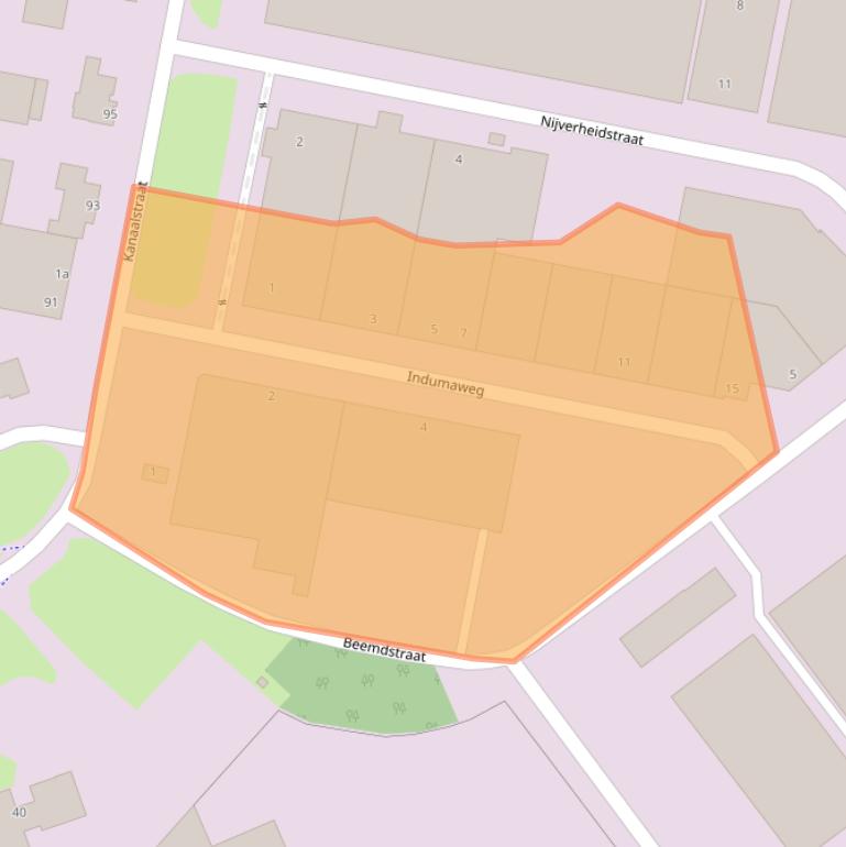 Kaart van postcodegebied 5711EA.