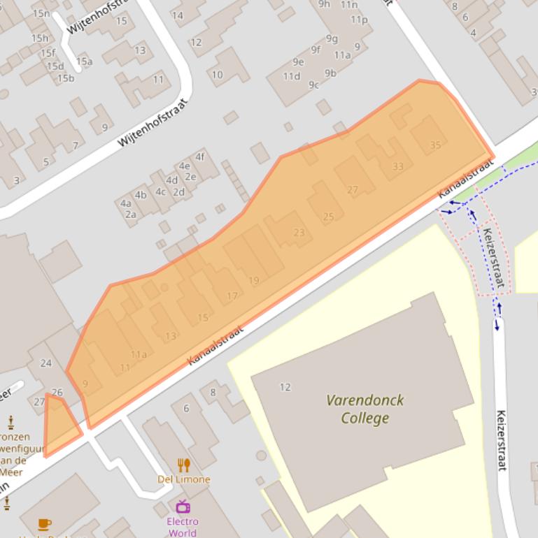 Kaart van postcodegebied 5711ED.