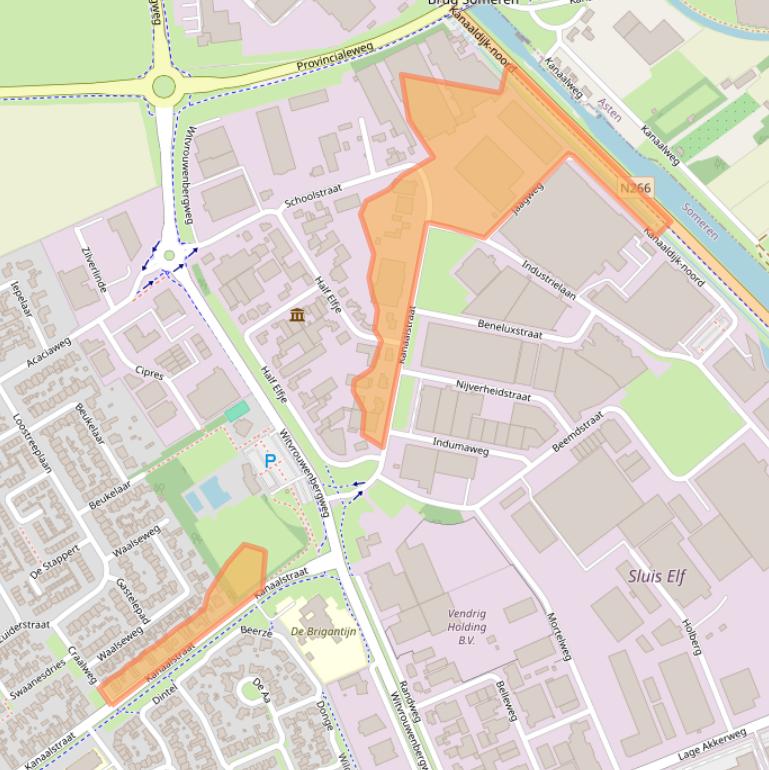 Kaart van postcodegebied 5711EG.