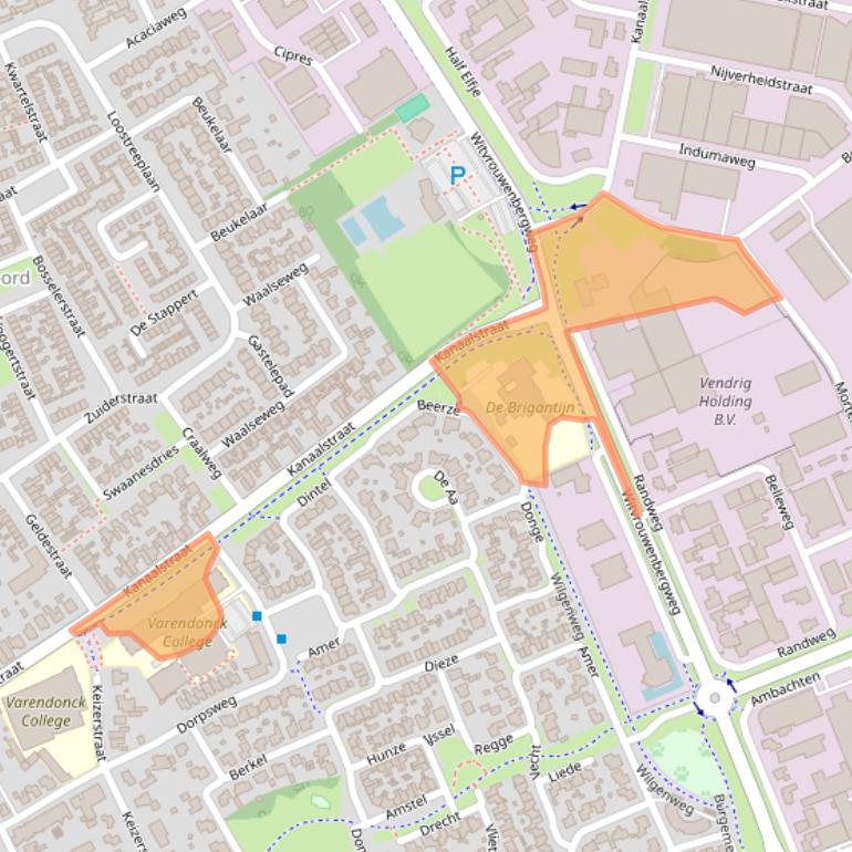 Kaart van postcodegebied 5711EJ.