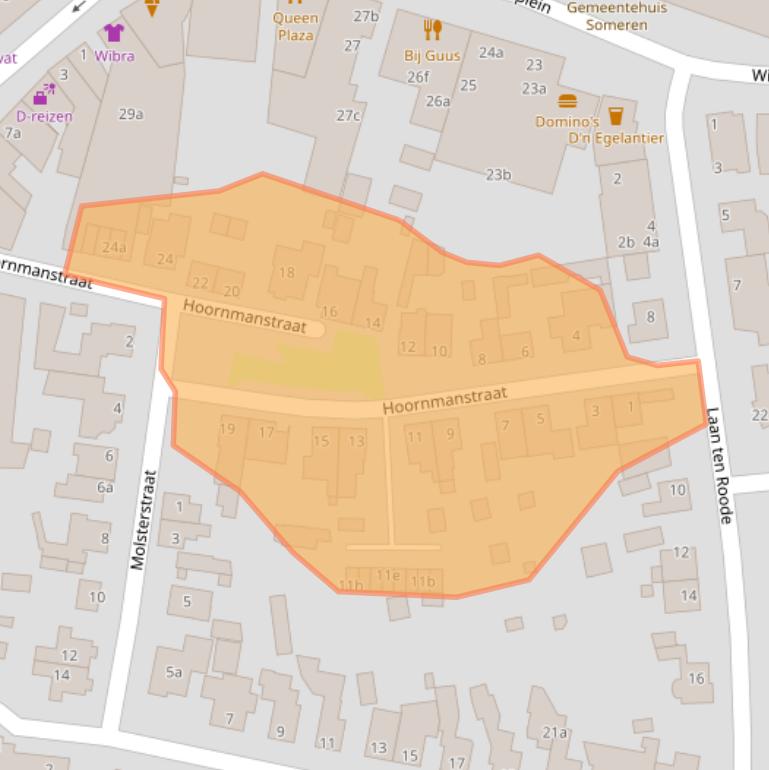 Kaart van postcodegebied 5711EZ.