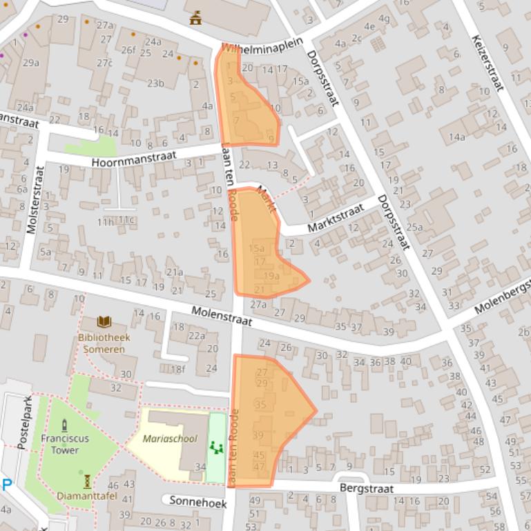 Kaart van postcodegebied 5711GA.