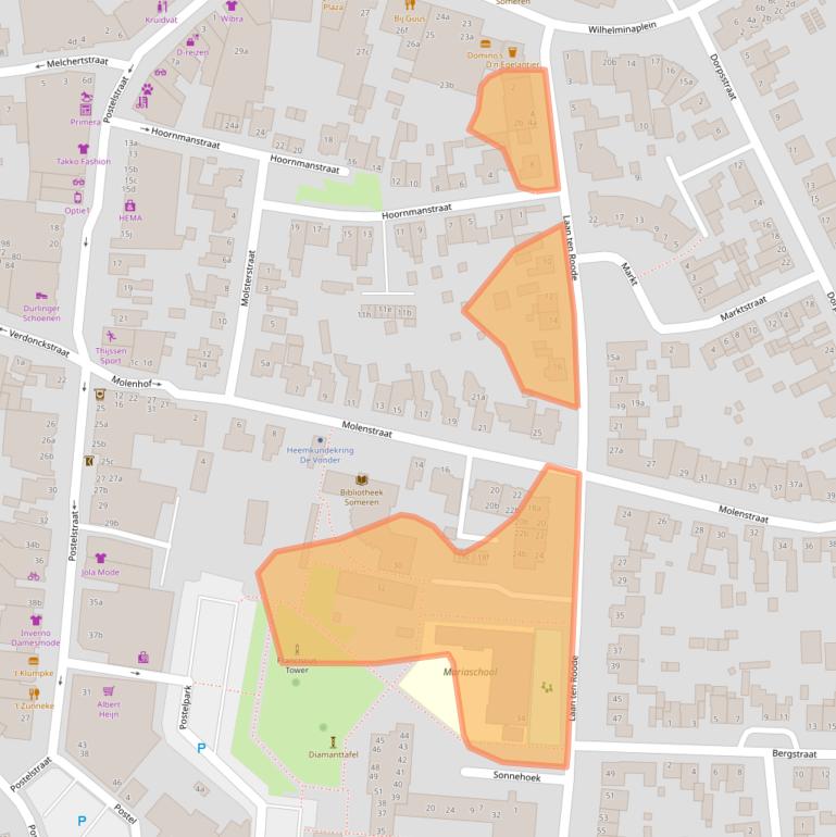 Kaart van postcodegebied 5711GC.