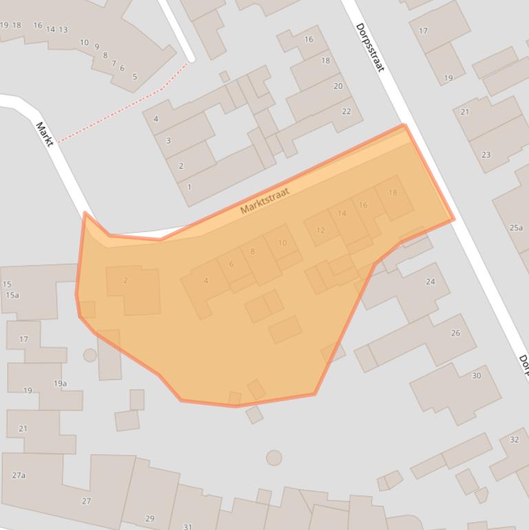Kaart van postcodegebied 5711GE.
