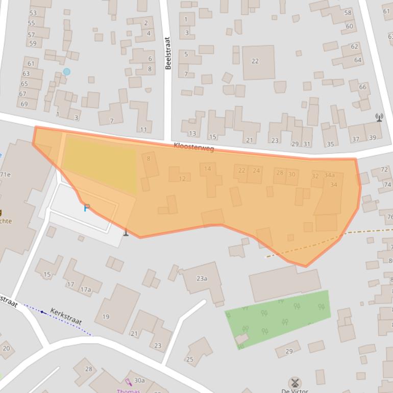 Kaart van postcodegebied 5711GK.