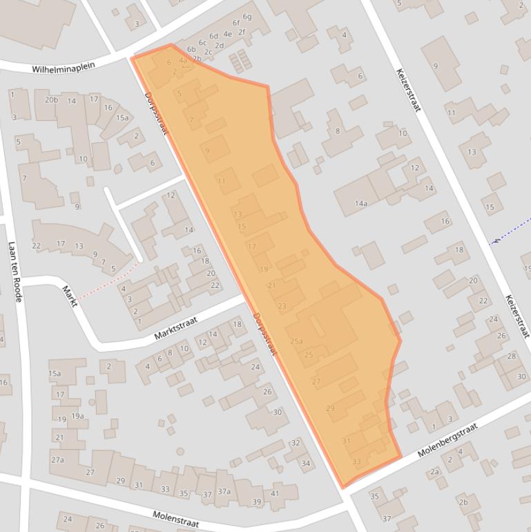 Kaart van postcodegebied 5711GL.