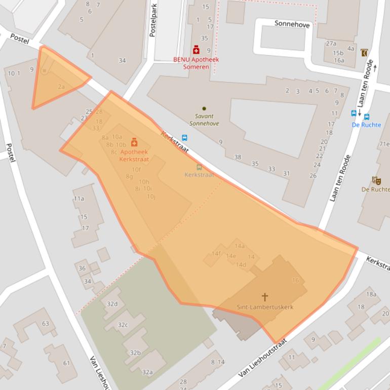 Kaart van postcodegebied 5711GV.