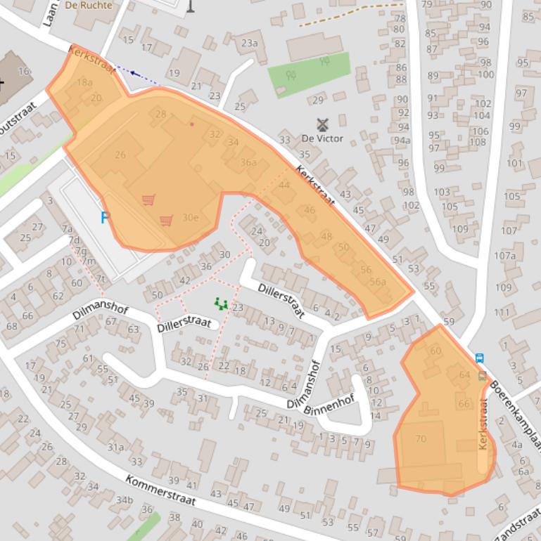 Kaart van postcodegebied 5711GW.