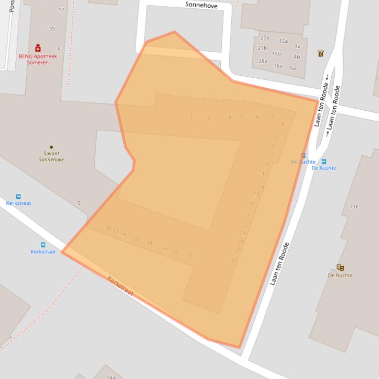 Kaart van postcodegebied 5711HA.