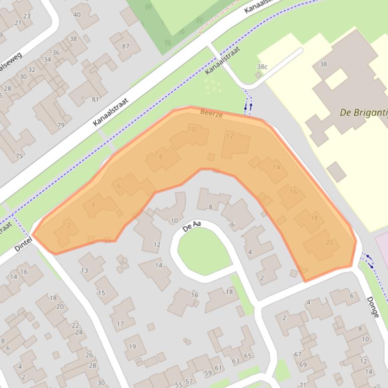 Kaart van postcodegebied 5711KB.