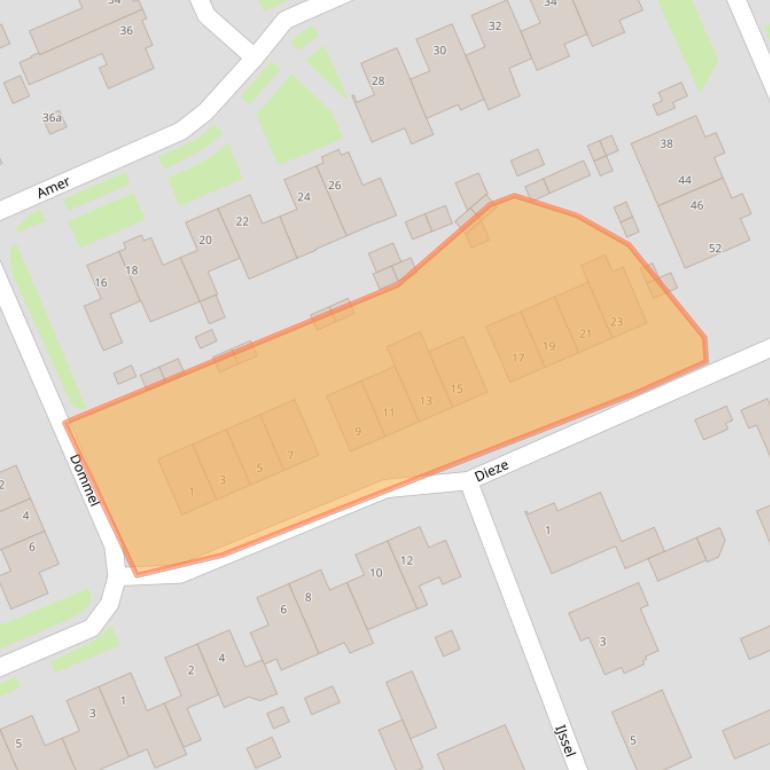 Kaart van postcodegebied 5711KC.