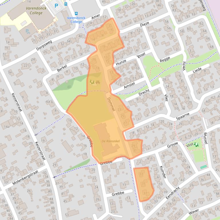 Kaart van postcodegebied 5711KT.
