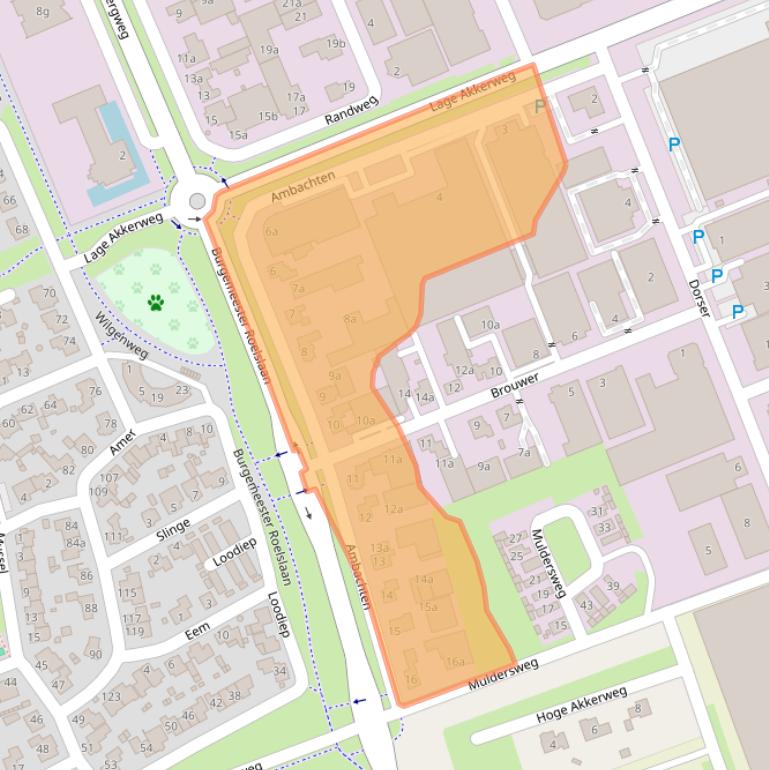 Kaart van postcodegebied 5711LC.