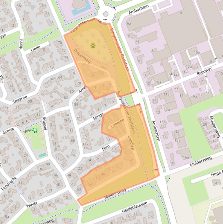 Kaart van postcodegebied 5711LJ.