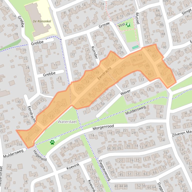 Kaart van postcodegebied 5711LM.