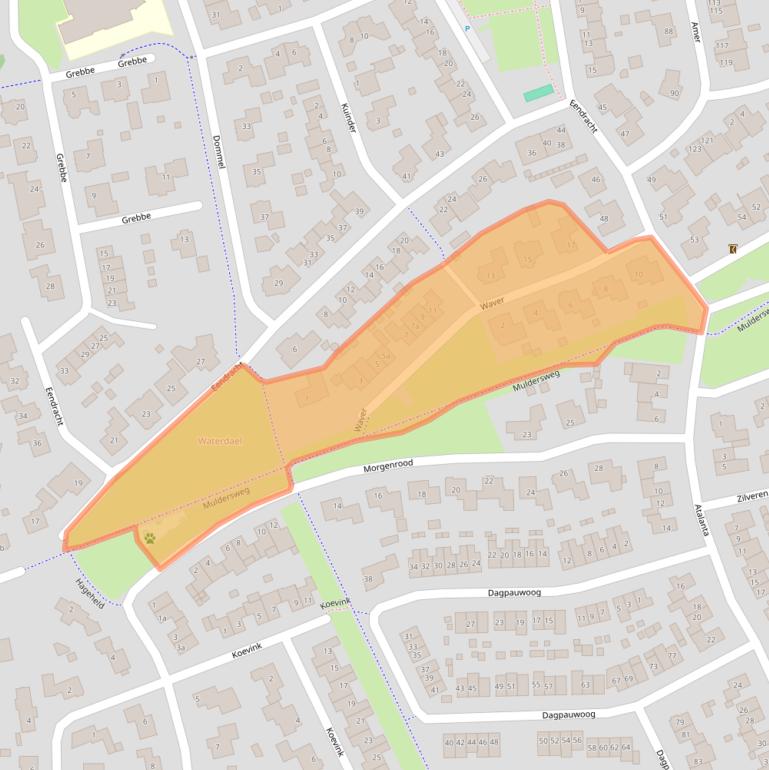 Kaart van postcodegebied 5711LR.