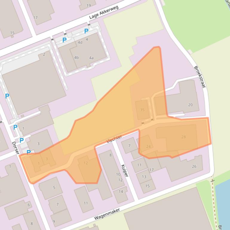 Kaart van postcodegebied 5711LS.