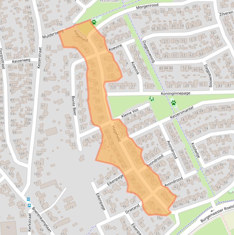 Kaart van postcodegebied 5711NA.