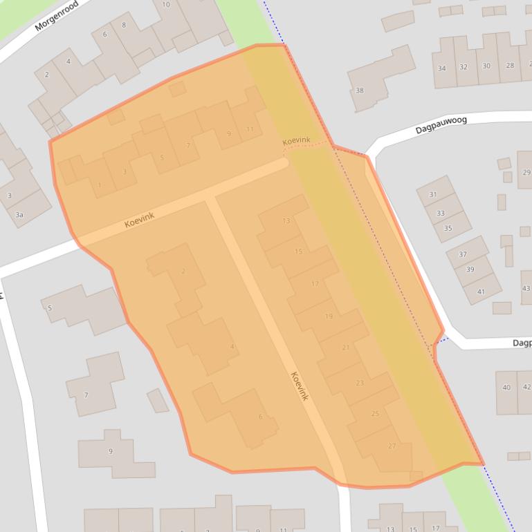 Kaart van postcodegebied 5711NB.