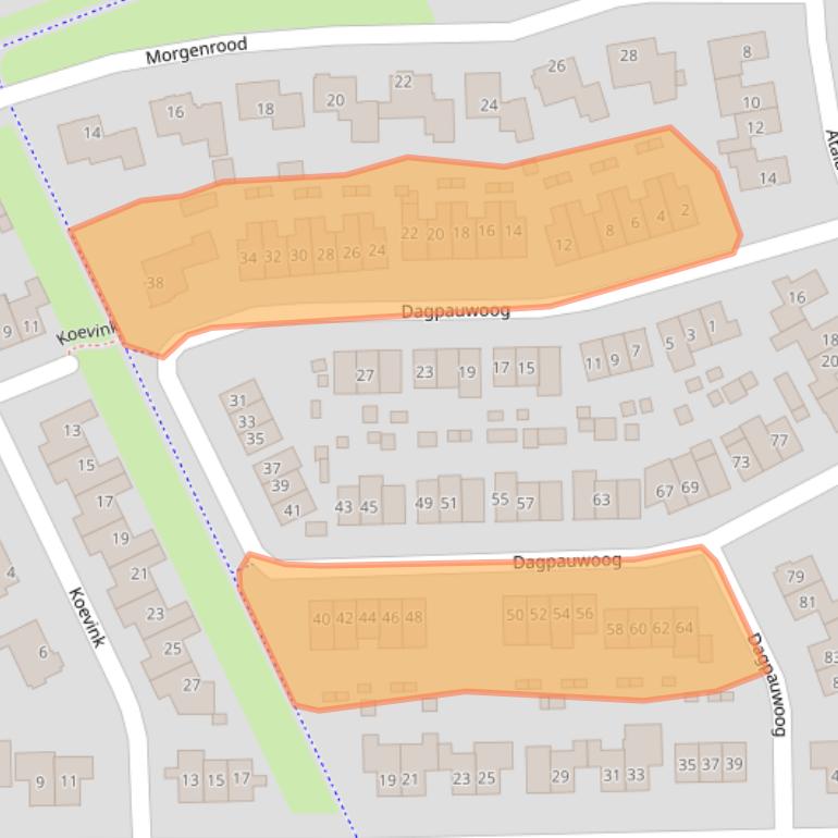 Kaart van postcodegebied 5711NE.