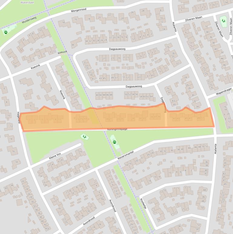 Kaart van postcodegebied 5711NG.