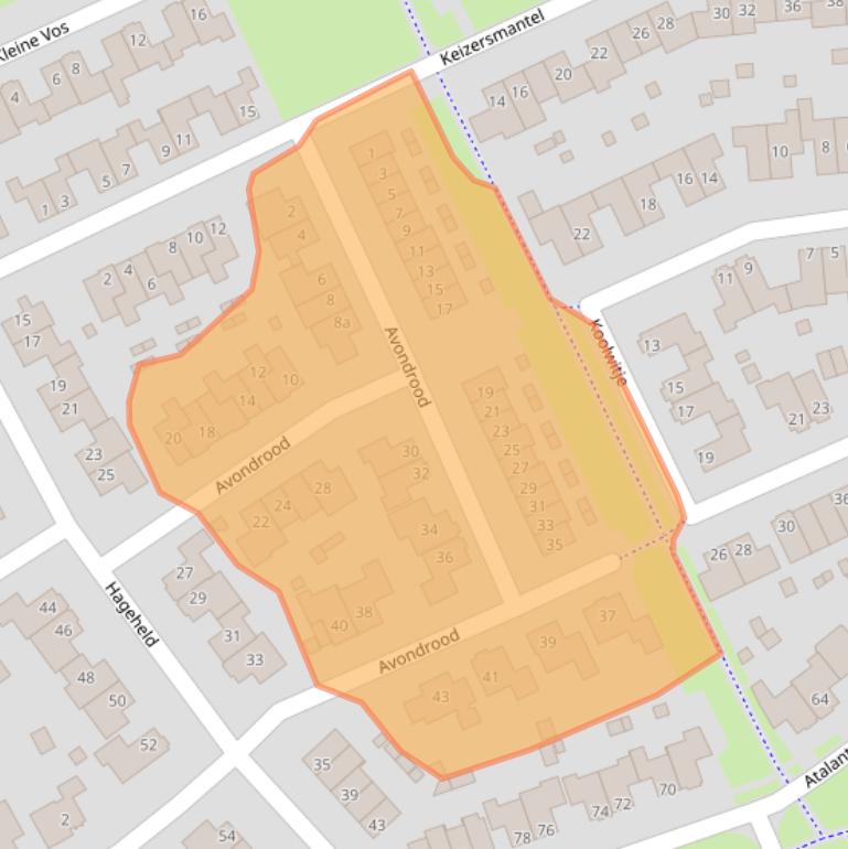 Kaart van postcodegebied 5711NP.