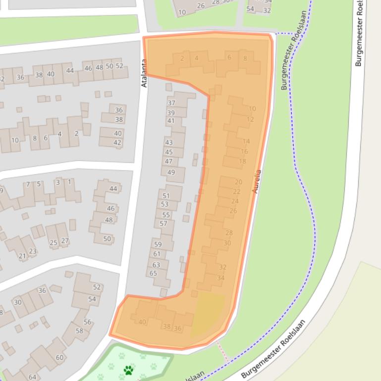 Kaart van postcodegebied 5711NT.
