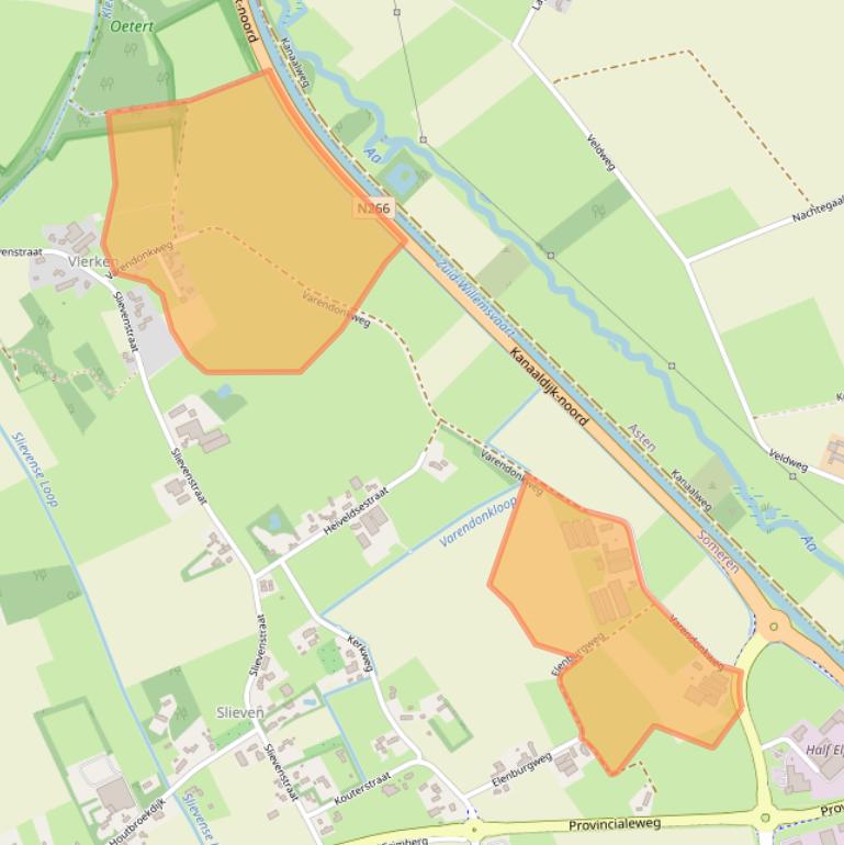 Kaart van postcodegebied 5711PA.