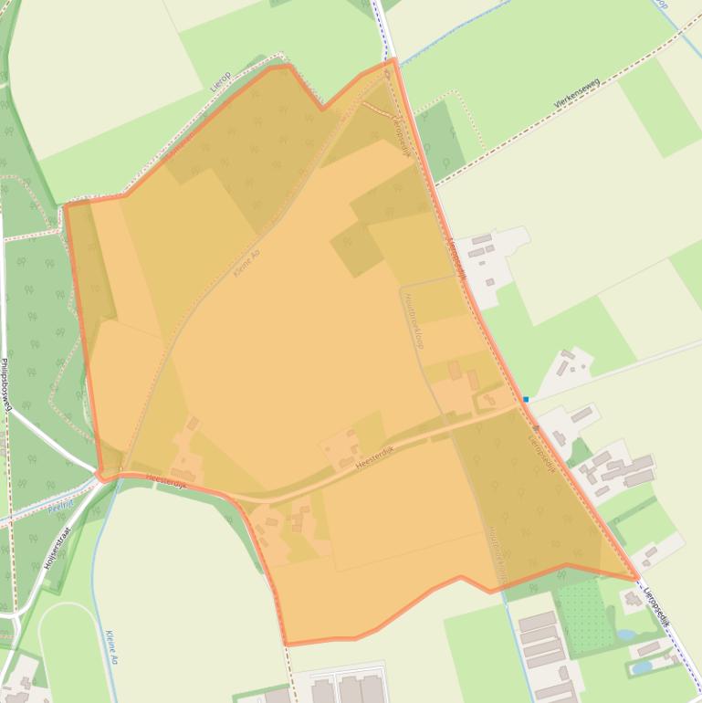 Kaart van postcodegebied 5711PW.