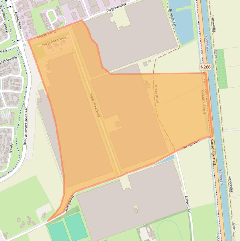 Kaart van postcodegebied 5711TM.