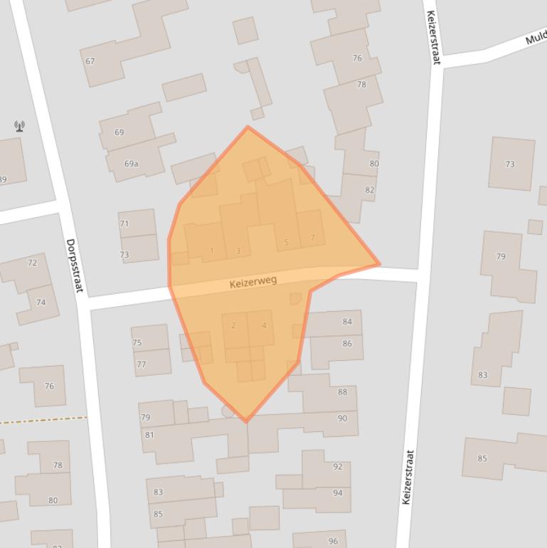 Kaart van postcodegebied 5711TN.