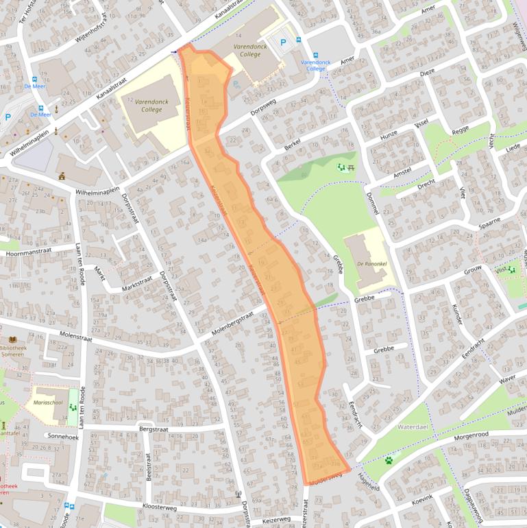 Kaart van postcodegebied 5711TT.