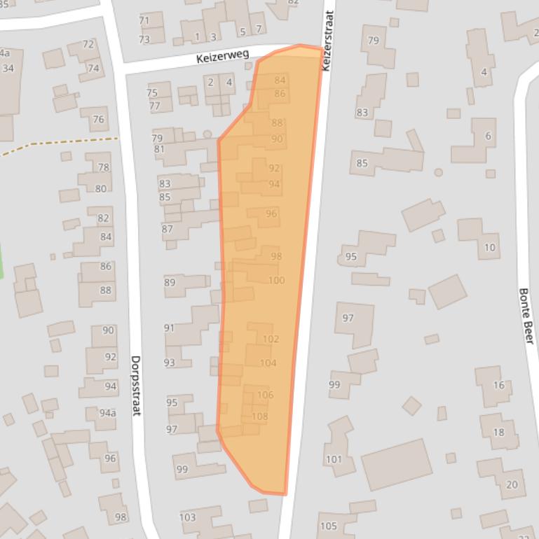 Kaart van postcodegebied 5711TZ.