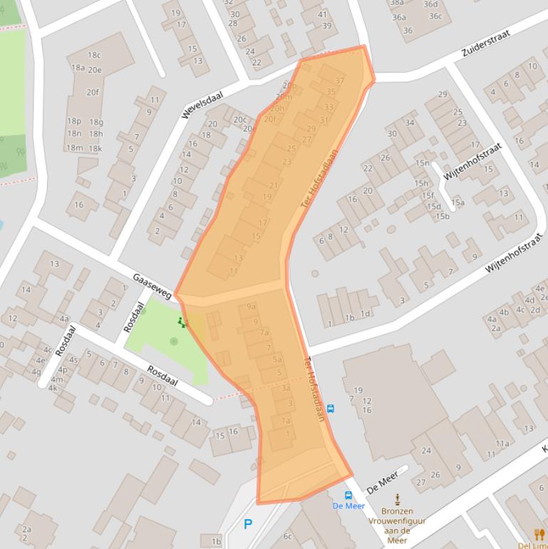 Kaart van postcodegebied 5711VS.