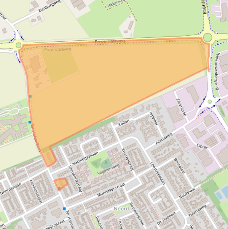 Kaart van postcodegebied 5711VZ.