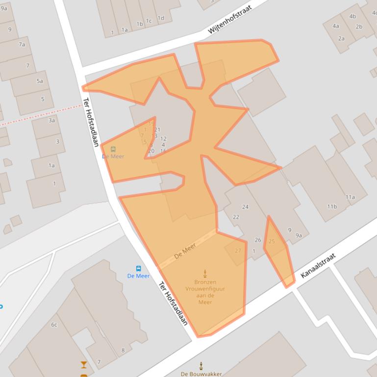 Kaart van postcodegebied 5711XC.