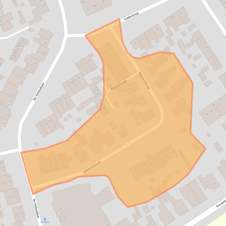 Kaart van postcodegebied 5711XG.