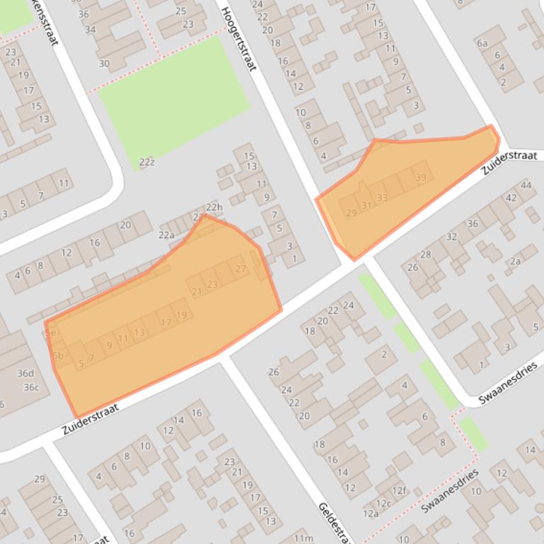 Kaart van postcodegebied 5711XH.