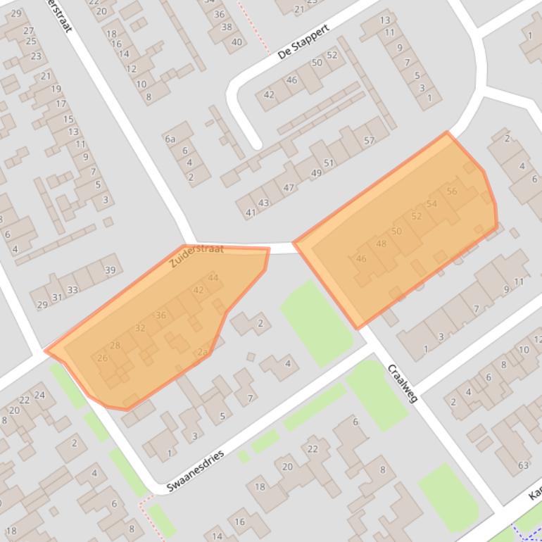 Kaart van postcodegebied 5711XL.